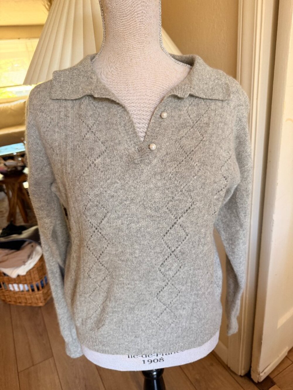 Vintage Lambswool Angora Rabbit Fur Sweater Soft Girl Cozy Cottagecore